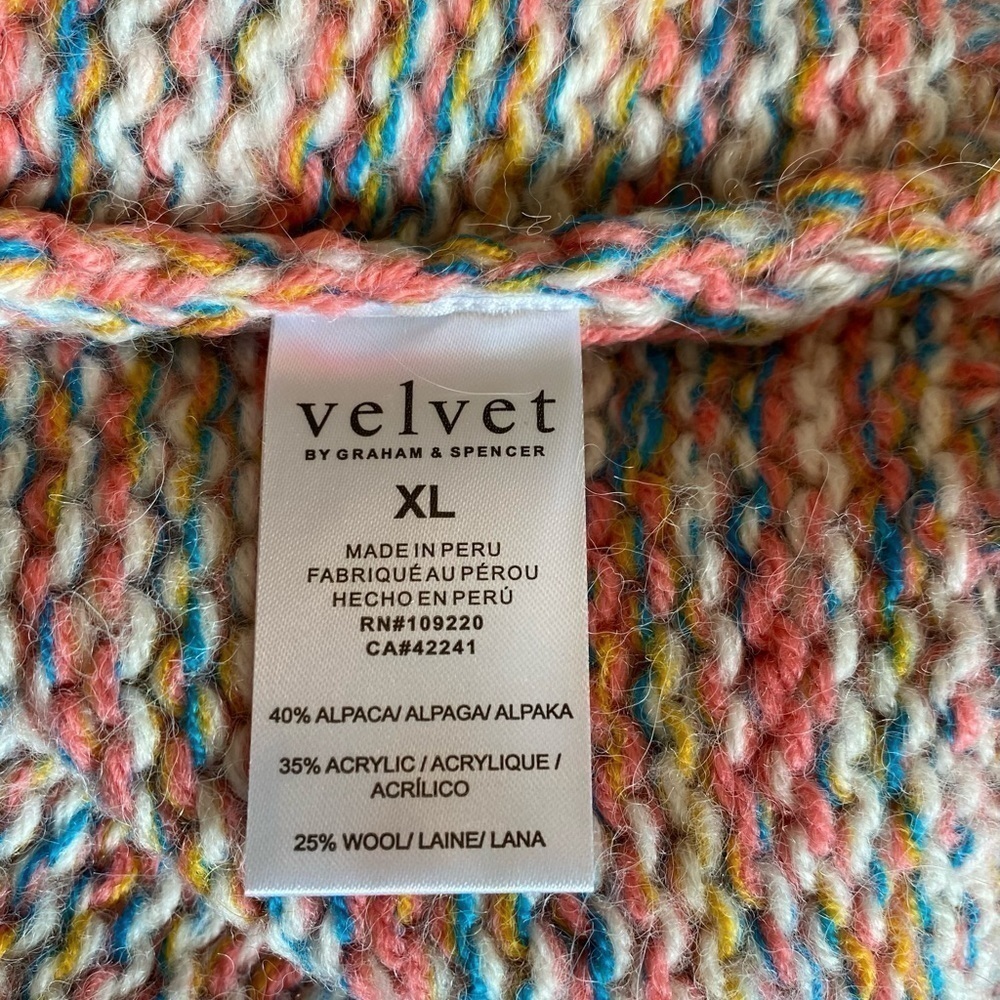 VELVET Drop Shoulder Wool Blend
Sweater Multi-color Pink Size XL New with tags - Picture 9 of 10